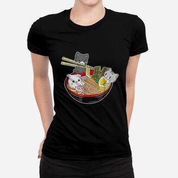 Kawaii Japanese Anime Cat T-Shirt Bowl Ramen Noodle Gift Tee