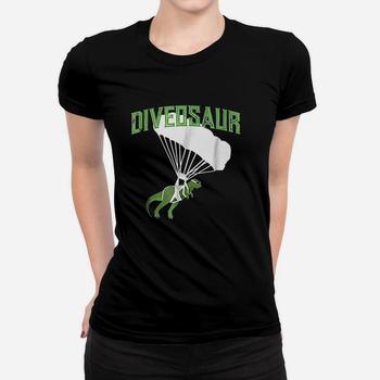 Skydiving Dinosaur T-Shirt Prehistoric Parachutist Gift