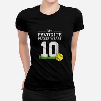 Softball Number 10 Fan Shirt Mom Dad Grandma Sister Tee Softball Number 10 Fan Shirt Mom Dad Grandma Sister Tee