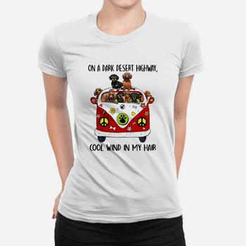 On A Dark Desert Highway Cool Wind In My Hair Dachshund Tee