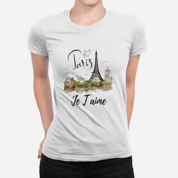 Paris France Shirt Vintage In Love Lady Eiffel Tower Shirt