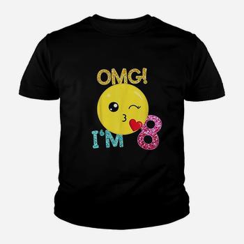 8 Yrs Old Girl Kiss Emoticon Shirt Omg I'm 8 Years Tee 8 Yrs Old Girl Kiss Emoticon Shirt Omg I'm 8 Years Tee