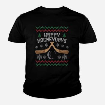 Happy Hockeydays T-Shirt Ugly Christmas Sweater Hockey Shirt
