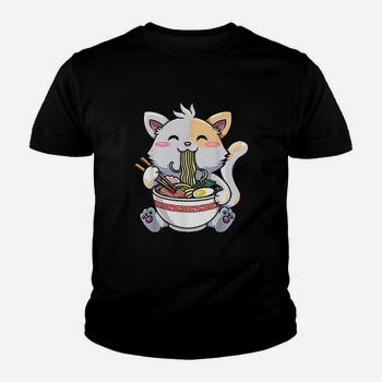 Kawaii Ramen Cat Japanese Anime Apparel Cute Noodle Women T-Shirt