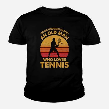 Never Underestimated An Old Man Vintage Tennis Long Sleeve T