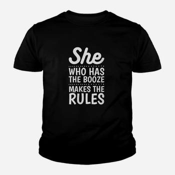 She Who Has The Booze Makes The Rules Funny Bartender Shirt