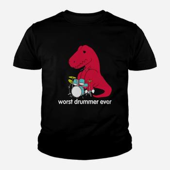 T Rex Worst Drummer Ever Funny T Rex T Shirt T Rex Worst Drummer Ever Funny T Rex T Shirt