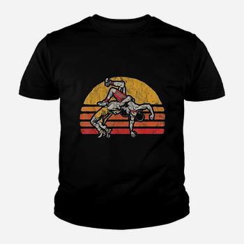 Vintage Wrestling Graphic T-Shirt - Two Wrestlers And Sun