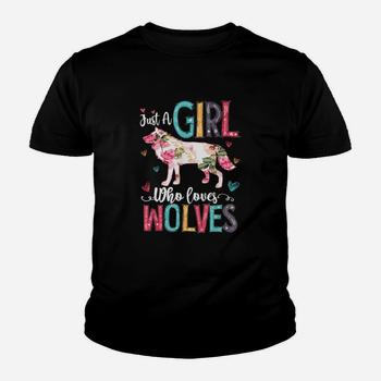 Wolf Gift Girls Just A Girl Who Loves Wolves Funny Wolf T-Shirt Wolf Gift Girls Just A Girl Who Loves Wolves Funny Wolf T-Shirt