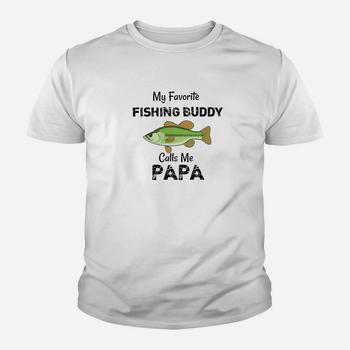 Awesome My Fishing Buddy Calls Me Papa Tshirt Grandpa Gift