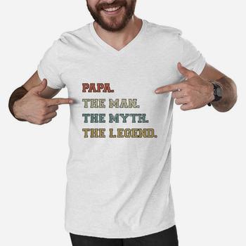 I Am The Papa The Man The Myth And The Legend Varsity Style T-Shirt I Am The Papa The Man The Myth And The Legend Varsity Style T-Shirt