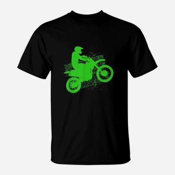 Dirt Bike Rider Tire Tracks Neon Green Youth T Shirt Dirt Bike Rider Tire Tracks Neon Green Youth T Shirt