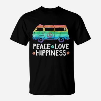 Funny Peace Love Hippiness Peace Van Hippie Bus Rainbow Tee Funny Peace Love Hippiness Peace Van Hippie Bus Rainbow Tee