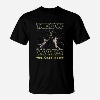 Meow Wars Cat Shirt Funny Gifts For Cats Lovers T-Shirt