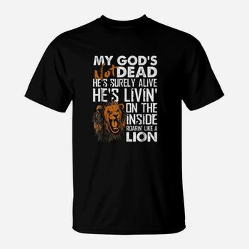 My God's Not Dead Lion Christian Christ Cross Faith T-Shirt My God's Not Dead Lion Christian Christ Cross Faith T-Shirt