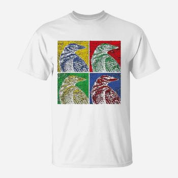 Crow Pop Art T-Shirt Vintage Raven Bird Lover Crow Pop Art T-Shirt Vintage Raven Bird Lover