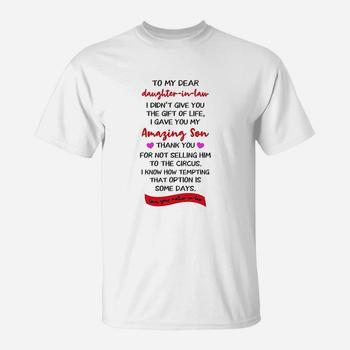 Funny Gifts From Daughter-In- Law T-Shirt Funny Gifts From Daughter-In- Law T-Shirt