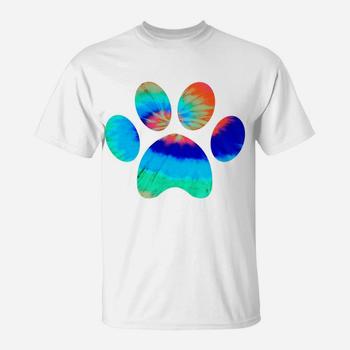 Tie Dye Animal Shirt Cat Dog Paw Print Shirt For Pet Lover