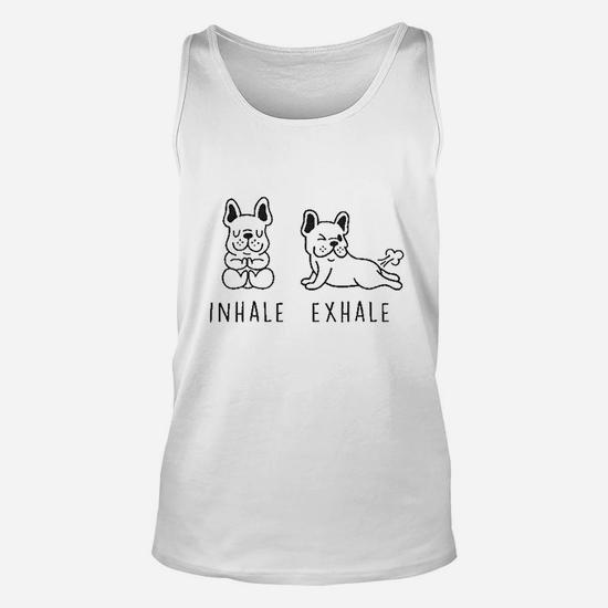 Inhale Exhale French Bulldog Yoga Unisex Tank Top