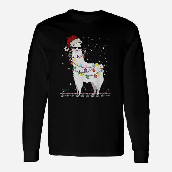 Christmas Llama Santa Hat Ugly Xmas Tree Alpaca Shirt Christmas Llama Santa Hat Ugly Xmas Tree Alpaca Shirt