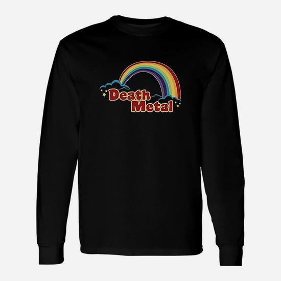 Death Metal Retro Rainbow 70s 80s Sarcastic Long Sleeve T-Shirt