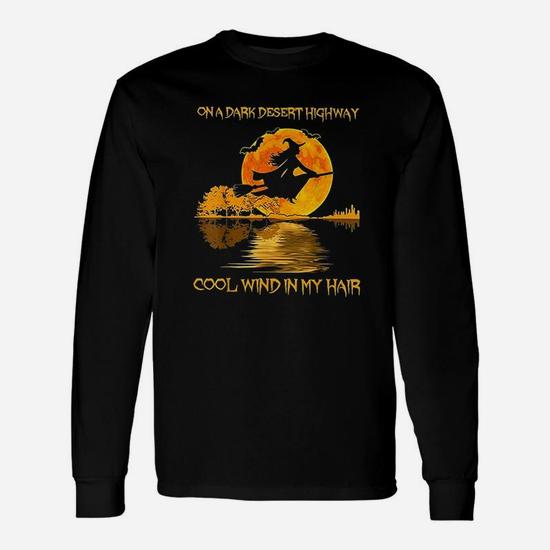 Witch Riding Brooms On A Dark Desert Highways Halloween T-Shirt Witch Riding Brooms On A Dark Desert Highways Halloween T-Shirt