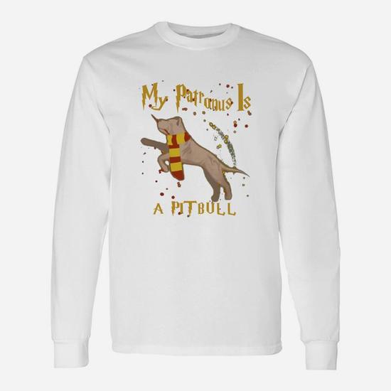 My Patronus Is Pitbull Dog Christmas Long Sleeve T Shirt Seseable UK