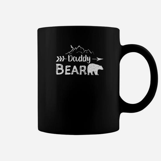 Mens Daddy Bear Shirt Matching Family Mama Papa Bear Camping Gift Front &  Back Coffee Mug