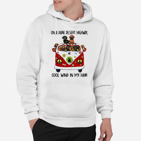 On A Dark Desert Highway Cool Wind In My Hair Dachshund Tee
