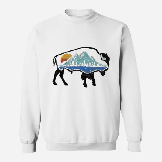 Vintage National Park Bison Landscape - Buffalo Art T-Shirt Vintage National Park Bison Landscape - Buffalo Art T-Shirt