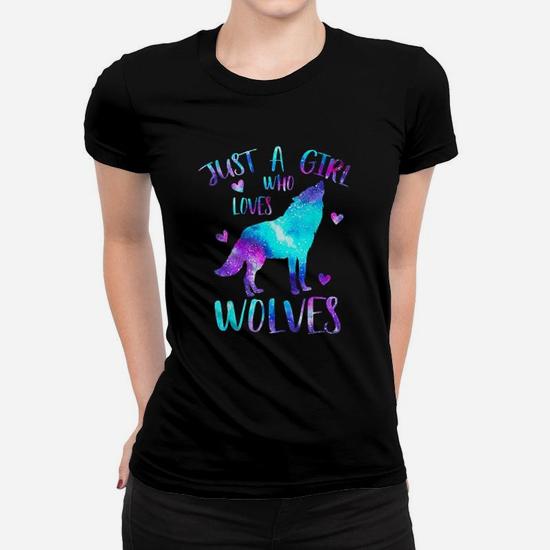 Just A Girl Who Loves Wolves Tshirt Cute Wolf Tee Shirt Gift