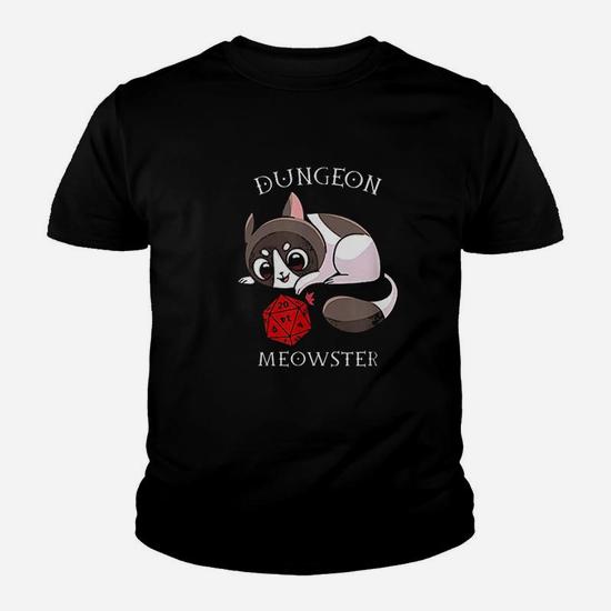 Dungeon Meowster Nerdy Funny Cat Gamer T-Shirt