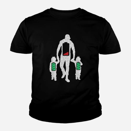 Funny Tired Twin Dad Shirt Low Battery Full Charge T-Shirt
