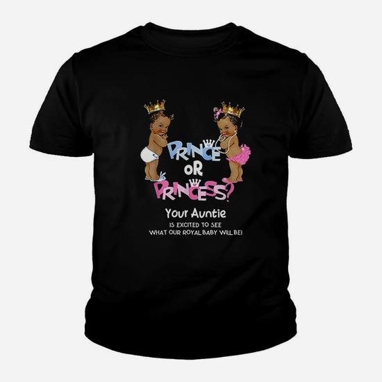 Prince Or Princess Auntie Ethnic Gender Reveal T-Shirt Prince Or Princess Auntie Ethnic Gender Reveal T-Shirt