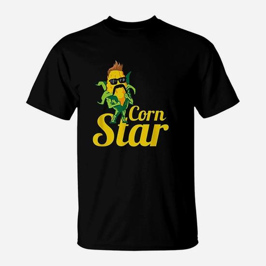 Corn Star Funny Sunglasses Mustache Star Corn Maize T-Shirt