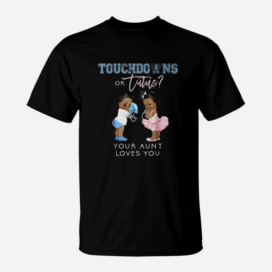 Aunt Gender Reveal Shirt Touchdown Tutu Baby Shower Tee Gift Aunt Gender Reveal Shirt Touchdown Tutu Baby Shower Tee Gift