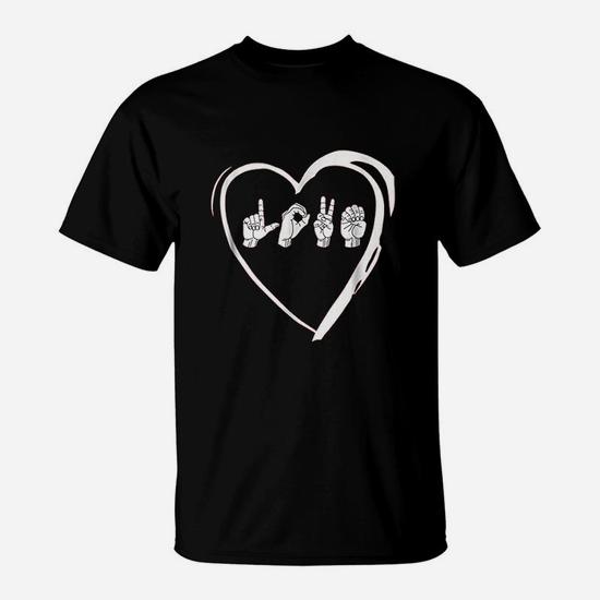 Love Sign Language Heart Asl Valentine's Day Gift T-Shirt