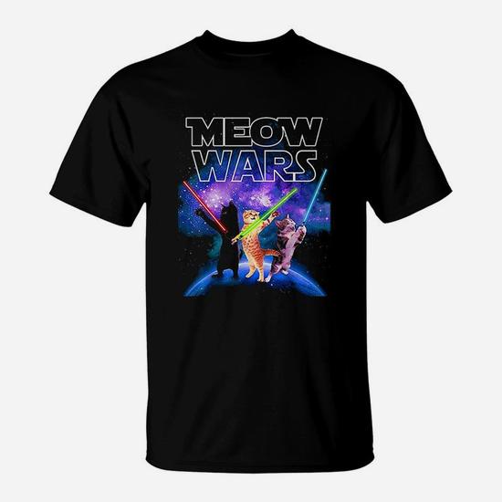 Meow Wars Cat Shirt Funny Gifts For Cats Lovers T-Shirts