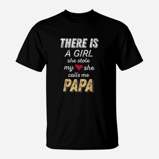 Papa Gifts Shirts From Granddaughter, She Stole My Heart Tee Papa Gifts Shirts From Granddaughter, She Stole My Heart Tee