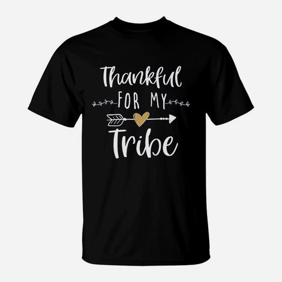 Womens Thankful For My Tribe Shirt Holiday Gift Funny Slogan Tee Womens Thankful For My Tribe Shirt Holiday Gift Funny Slogan Tee