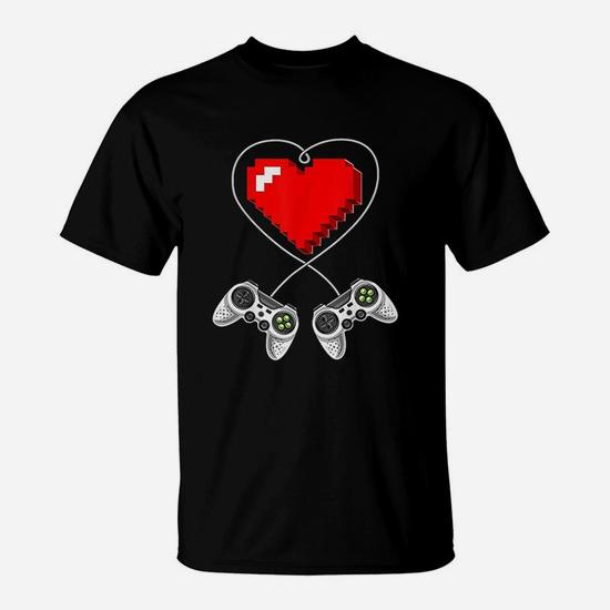 Valentine's Day Video Game Controller Heart Gamer Gift Boys T-Shirt Valentine's Day Video Game Controller Heart Gamer Gift Boys T-Shirt