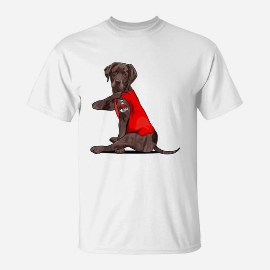 Funny Weimaraner Dog I Love Mom Tattoo T-Shirt Funny Weimaraner Dog I Love Mom Tattoo T-Shirt