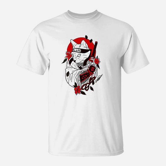 Japanese Samurai Cat Katana Ninja Kitty T-Shirt Japanese Samurai Cat Katana Ninja Kitty T-Shirt