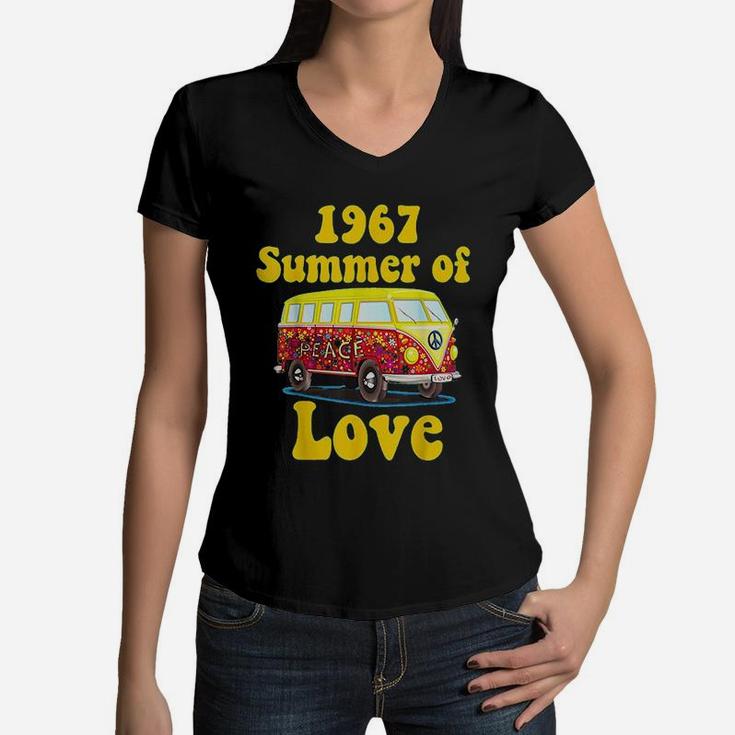 1967 Summer Of Love Retro Vintage Sixties Hippie Women V-Neck T-Shirt