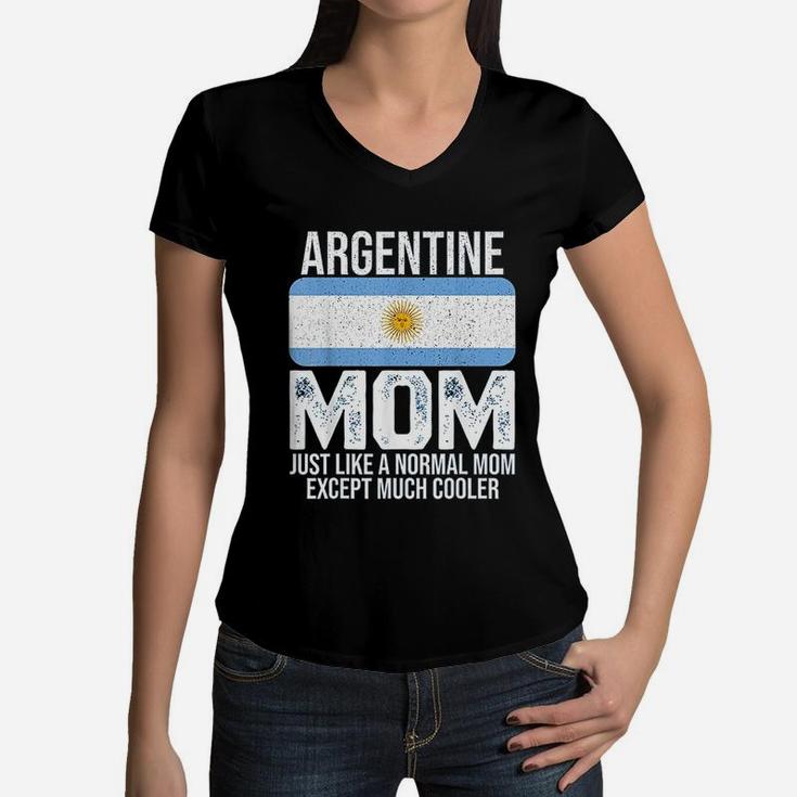 Argentine Mom Argentina Flag Women V-Neck T-Shirt