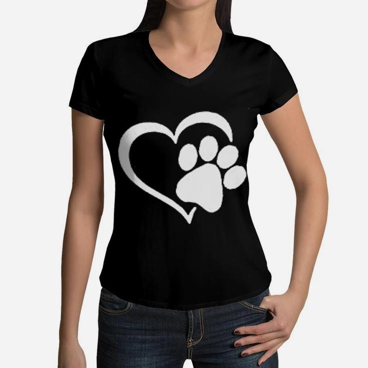 Best Mom Ever Pet Lovers Paw Print Gift For Mom Women V-Neck T-Shirt