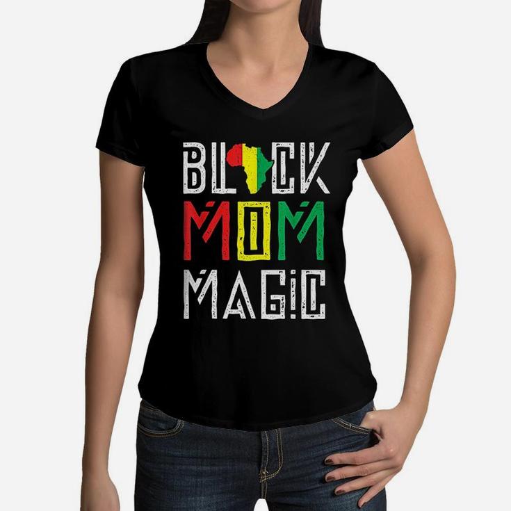 Black Mom Matter For Mom Black History Gift Women V-Neck T-Shirt