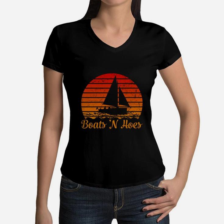 Boats 'n Hoes Vintage Women V-Neck T-Shirt