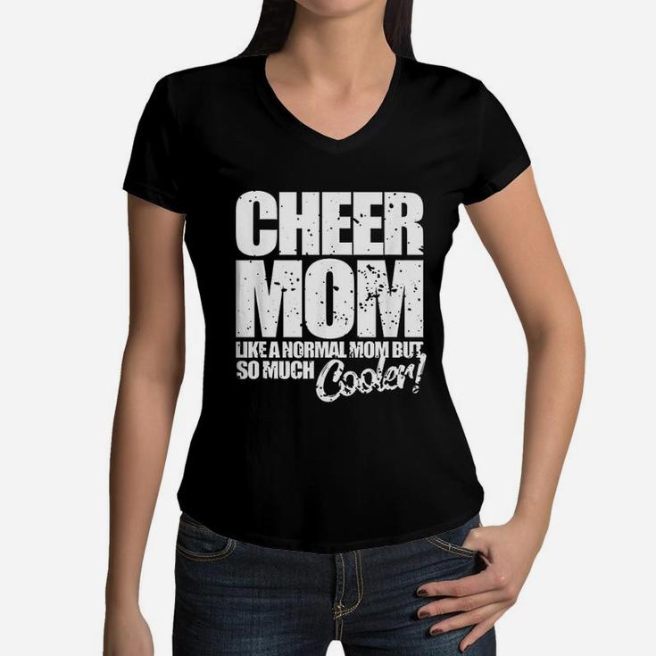 Cheerleader Cheerleading Funny Cheer Mom Women V-Neck T-Shirt