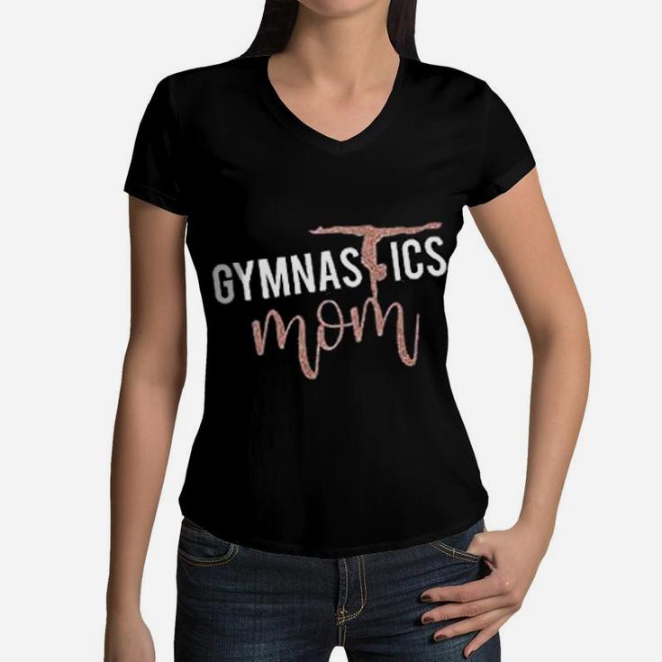 Custom Gymnastics Mom Women V-Neck T-Shirt